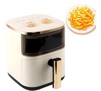 6L Air Fryer, 1200W Compact Rapid Digital Air Fryer with Visible Cooking Window, Dual Knobs, Large Viewing Window for Easy Visibility, for Chicken Wings and French Fries