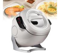 6L Automatic Cooking Machine, 2000W Auto Cooking Wok Fried Rice Machine with 3 Firepower Adjustable, Smart Touch, 360 ° Rotation Drum Design, for Frying Stewing Stir