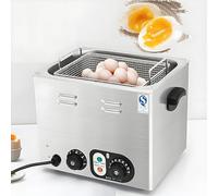 6L Automatic Soft-Boiled Egg Machine, Commercial Hot Spring Egg Boiler with Basket, Temp 30~110°C, 0-30 Min Timer, for Canteens & Hotels