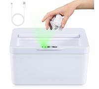 6L Automatic Trash Bin with Lid, Touchless Motion Sensor Waste Paper Trash Can USB Rechargeable Rubbish Waste Bin Dustbin Small Desktop Garbage Can Wastebasket for Bedroom Living Room Kitchen Office