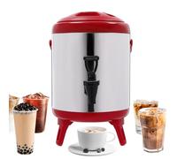 6l Catering Hot Water Boiler Tea Urn Coffee Stainless Steel Thermal Bucket For Outdoor Picnics, Travels, Cafes, Buffets (red)