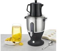 6L Electric Tea Samovar,1500W Electric Samovar Turkish Tea Maker with Keep Warm Function,Stainless Steel Double Pot Kettle Infuser,for Coffee,Scented Tea