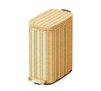 6L Faux Rattan Pedal Bin with Lid, Removable Inner Bucket, Woven Look | Woven Texture Adds a Boho Accent to Bathrooms, Bedrooms and Laundry Areas while Keeping Everyday Waste Concealed