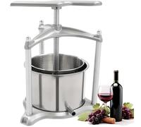 6L Fruit Press Stainless Steel Cider Press, Grape Wine Classic Crusher, Manual Grinder, Easy to Assemble and Cleaning, Apple Press for Cider and Wine Pressing