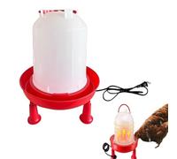 6L Heated Chicken Waterer, Heated for Winter Chicken Water Heater with Adjustable Leg Support, Food-Grade Plastic & Keeps Water from Freezing, for Chickens Coop Outdoor & Poultry (RED)