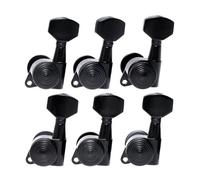 6l High Quality Inline Locking Guitar Machine Heads Tuning Pegs Tuners, Black