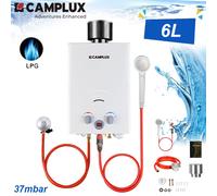 CAMPLUX 6L LPG Propane Tankless Instant Hot Water Heater Boiler with Shower kit [EEK: A+]
