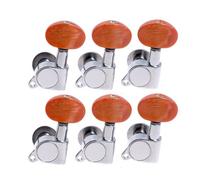 6L K-801 Chrome Enclosed Tuning Pegs Machine Head Tuners w/ Light-copper Buttons for Acoustic Guitar