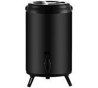 6L Large Capacity Stainless Steel Milk Teas Bucket Insulated Beverages Dispenser Hot Cold Drink Container with Spigot Commercial Grade Bubble Teas Storage Container