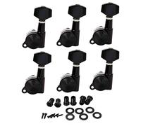 6L Locked String Guitar Tuning Pegs Tuner With Keys Small Handle Head Black