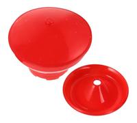 6l Plastic Chick Feeder for Poultry, Red Automatic Feeding Bucket | Dry and Wet Feed Compatible, Smooth No Burrs Surface, Quick Refilling for Small Flock Owners