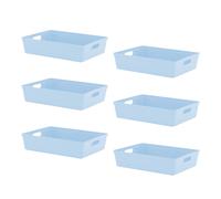 simpa 6L Plastic Studio Organiser Trays with Handles - Set of 6 in Pale Blue simpa Pale Blue