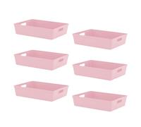 simpa 6L Plastic Studio Organiser Trays with Handles - Set of 6 in Pink simpa Pink