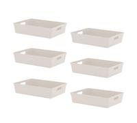 simpa 6L Plastic Studio Organiser Trays with Handles - Set of 6 in Taupe simpa Taupe
