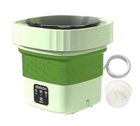 6L Portable Mini Folding Washing Machine, Travel, RV, Camping, 36W Motor Gently Cleans Underwear Without Damage (Color : Green)