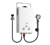 6L Portable Natural Gas, 1.58GPM Instant Hot Shower for Camping/RV, 40K BTU, Tankless Water Heater Widespread Application(Bianco)