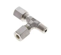 6L & R1/8'' Stainless Steel Right Angle Tee Compression Fitting with Male Threads 315 bar ISO 8434-1