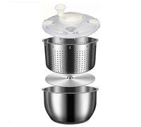 6L Salad Spinner Stainless Steel Large Vegetable Washer with PP Lid for Fruit Washer Pasta & Fries S Edition 0808