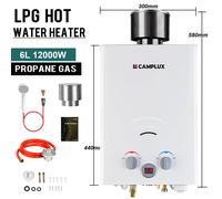 6L Tankless Gas Hot Water Heater LPG Propane Instant Boiler Horse Camping Shower [EEK: A+]