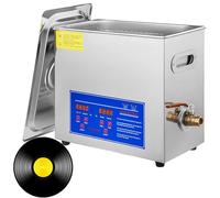 6L Ultrasonic Vinyl Record Cleaner, Heated Lp Record Washing Machine with Digital Timer, Portable Deep Cleaner for 7-12 Inch Vinyl Records