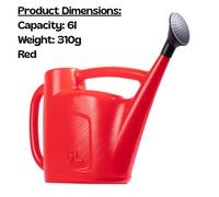 6L Watering Can Garden Watering Jug Plastic Plant Waterer With Detachable Sprinkler Rose Head Medium Capacity Red