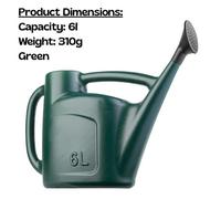 6L Watering Can Garden Watering Jug Plastic Plant Waterer With Detachable Sprinkler Rose Head Medium Capacity Green