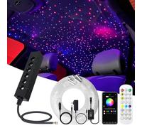 6LEDs Colorful RGBW Starlight Headliner Kit, 240pcs0.03in9.8ft, APP/Remote Control Fiber Optic Lights with Shooting Stars & Mix Color Chase for Car/Home Theater Sky Decoration