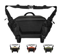 6LTactical Sling Backpack, Anti-wear Military Waist Bag Waterproof Crossbody Bag with Concealed Pocket for Hunting Fishing Hiking(Black)