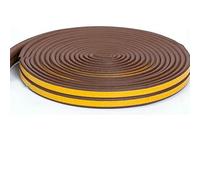 6M/12M Door Window Seal Strip D/I/E/P Self-Adhesive Acoustic Foam Sealing Strip Tape Insulation Windproof Rubber Weatherstrip-Brown-I-6M