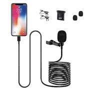 6M/19FT Professional Lavalier Lapel Microphone Omnidirectional Condenser Mini Lavalier clip on Mic for iPhone 6/7/8/X/XS/XR/11/12/13 and iPad for YouTube Vlogging Interview Livestream Video Recording