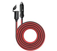 6M 20FT Car Cigarette Lighter Extension Cord, Heavy Duty 12 V 24 V Cigarette Plug to Socket Extension Cable with 15 A Fuse Dust-proof Cap