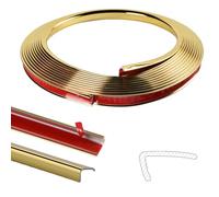 6M/20FT Peel and Stick L Molding Corner Guards, Wall Moulding Trim, Self Adhesive Corner & Edge Protector Trim for Wall Ceiling Furniture Countertop Frame Protection and Decoration - Bright Gold