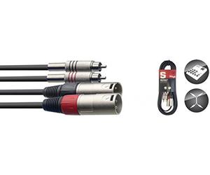 6M/20FT TWIN CABLE RCAm-XLRm