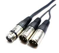 6m 3 Pin XLR Female to 2x Male Y Splitter Cable Audio Microphone Adapter Lead