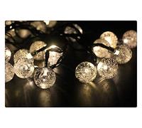 6M 30LED Solar Powered Fairy Lights Outdoor Bubble Ball String Light Waterproof Christmas Lights Wedding Party Lawn Garden Decor (Color : Multicolor) (Warm White)