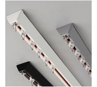 6m Aluminum Curtain Track EasyCut Ceiling Rail Adjustable Curtain Rod with Brackets for Privacy Ideal for Living Room & Bedroom (Black 1.9m/6.2ft)