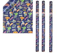 6m Birthday Wrapping Paper 3 Rolls of 2M x 70cm Gift Wrap for Boys or Girls - UK Made (Marvel Avengers)