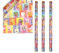 6m Birthday Wrapping Paper 3 Rolls of 2M x 70cm Gift Wrap for Boys or Girls - UK Made (Peppa Pig)