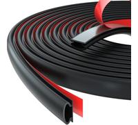 6M Black D-Shape Rubber Door Weather Seal Strip Draught Excluder