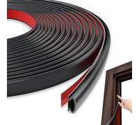 6m Black D-Shape Rubber Weather Stripping Door Seal Strip, Window Rubber Seal Replacement, Upvc Door Seal, Door Soundproofing, for Door Frame and Gaps, for 2.5-5.5mm Gap (Black)