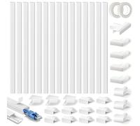 6m Cable Trunking White, Trunking for Electric Cables,Cable Management Wall Raceway for Cables to Hide a Single Power Cord in Home or Office - White 15 mm x 9 mm