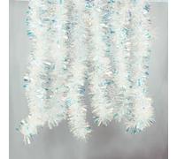 6m Christmas Tinsel Garland, Xmas Garland Decorations Metallic Tinsel Strands Christmas Tree Boa Hanging Decoration for Christmas Home Decorations Wreath Wedding Party (Rainbow White)