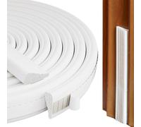 6m Draft Excluder for Doors and Windows,Wedge-Shape Weather Seal Strip,Draught Excluder Tape,Self Adhesive,Waterproof,Soundproofing,Weather Stripping,Wind Blocker,White