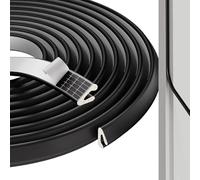 6M Draught Excluder for Doors Windows - Black V-Shape Foam Tape for 0.2-0.75mm Gaps, Self-Adhesive Weather Strip for Soundproofing, Insulation, Against Cold Draught, Anti-Collision, Waterproof