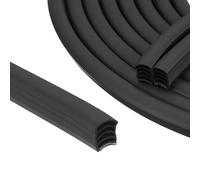 6M Draught Excluder Tape for Door Window, 10 x 12mm Self-Adhesive Weather Stripping Tape,Multi-Layer Soundproof Anti-Collision Strip Tape Seals for 2-12mm Gap Sealing (Black)