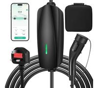6m Ev Charger Type 2, Ev Charger Cable Type 2, 3.3kw Car Charger With Bag, 6/8/10/13A Current Adjustable, Ip65 Water Proof, Overheat Protection, Smart App, Suitable For Evs And Phevs