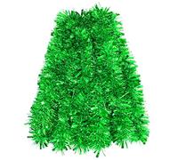 6m Green Tinsel Chunky Christmas Tinsel Garland for Christmas Tree, Wedding, Birthday, New Year Party