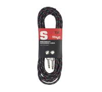 6M Guitar Lead Braided Tweed Vintage Stagg Straight 6.3mm 1/4" Jack Cable