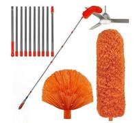 6M High Reach Dust Removal Kit with Spider Web Microfiber Duster, 1.5-4.9m Telescopic Stick for Ceiling Fan Ceiling Windows Walls Screen