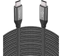 6m Long USB C to USB C Cable 100W 20ft, Type-C 20V/5A Fast PD Charger Braided Cord for MacBook Pro, iPad Pro/iMac Air, Samsung Galaxy S22 S21 Note, Tab S7, Xiaomi, Huawei, Sony PS5, iPad Mini 6, Grey